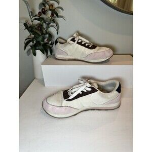 Hush Puppies Retro Runner Sneakers Cream Brown Pink Size US 8 / EU 39 Y2K Casual